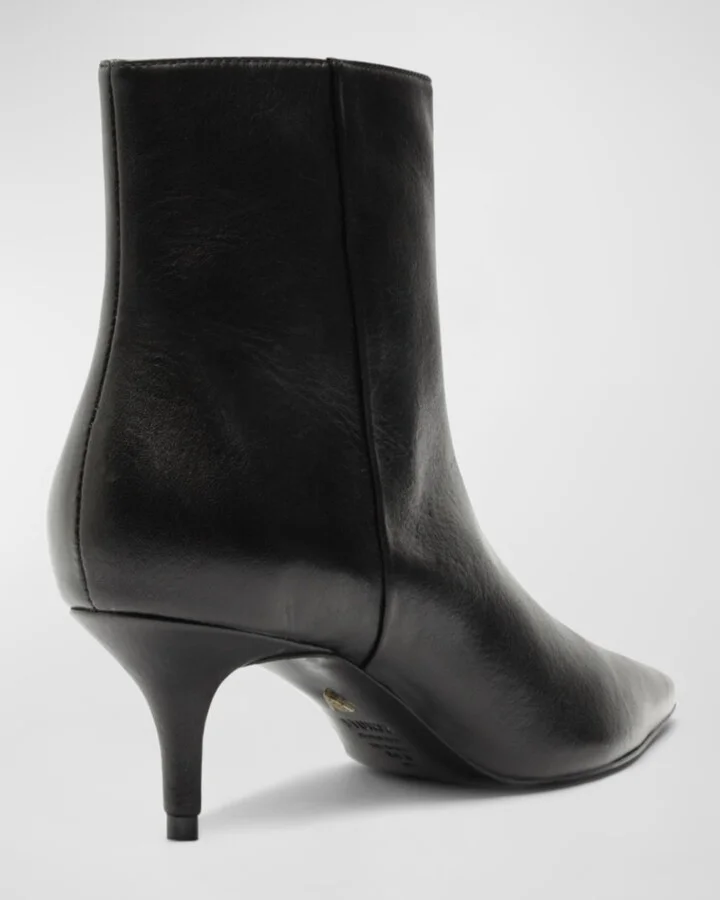 Mikki Leather Kitten Zip Booties - Image 10
