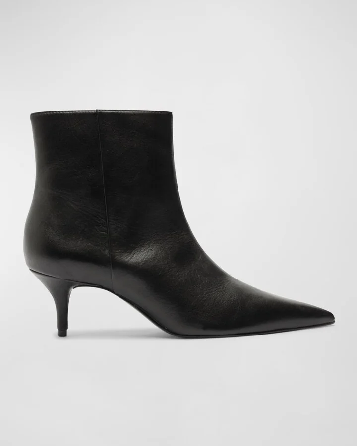 Mikki Leather Kitten Zip Booties