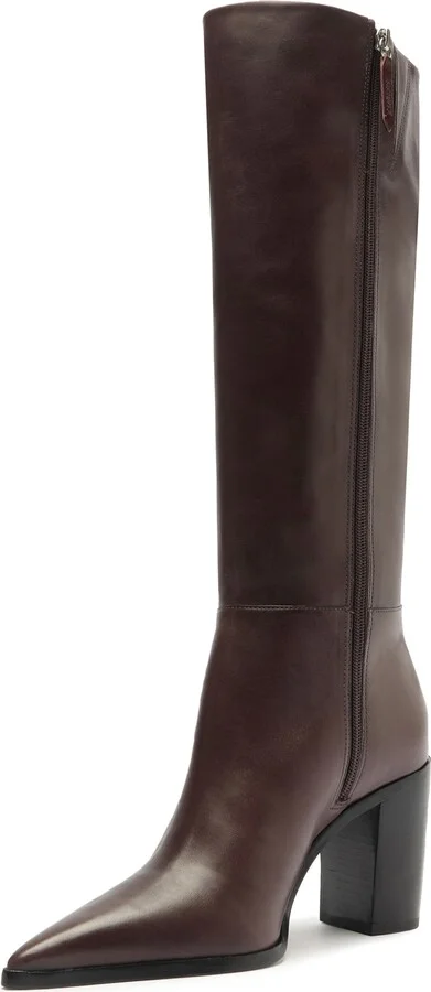Mikki Up Block Pointed Toe Knee High Boot - Image 11
