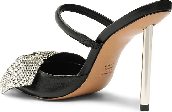 Mila 100MM Embellished Leather Mules - Image 3