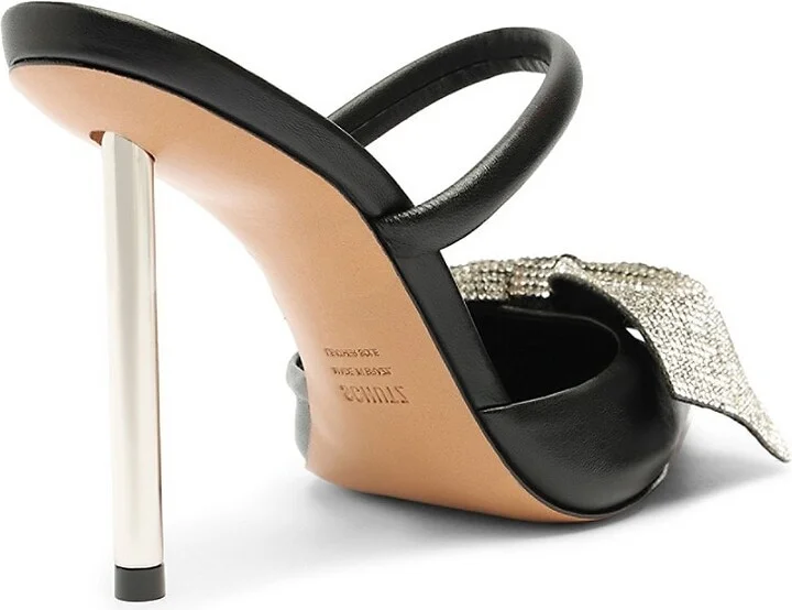 Mila 100MM Embellished Leather Mules - Image 4