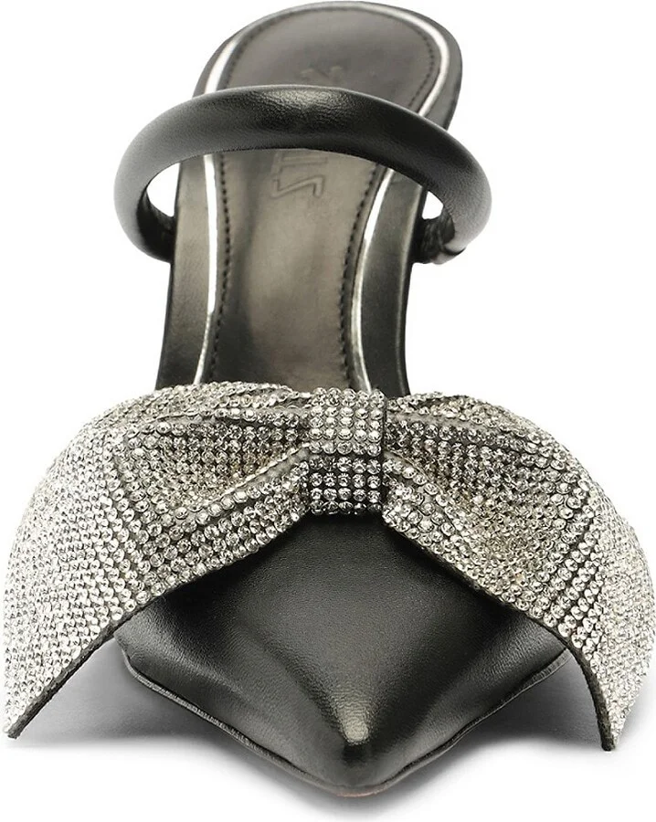 Mila 100MM Embellished Leather Mules - Image 6