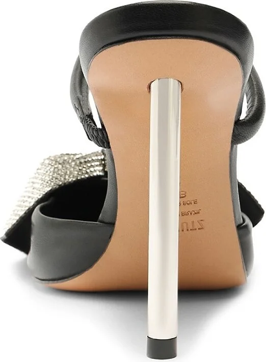 Mila 100MM Embellished Leather Mules - Image 9