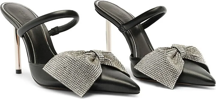 Mila 100MM Embellished Leather Mules - Image 10