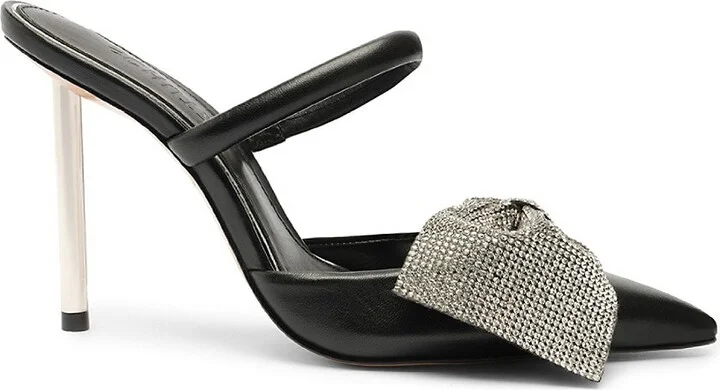 Mila 100MM Embellished Leather Mules