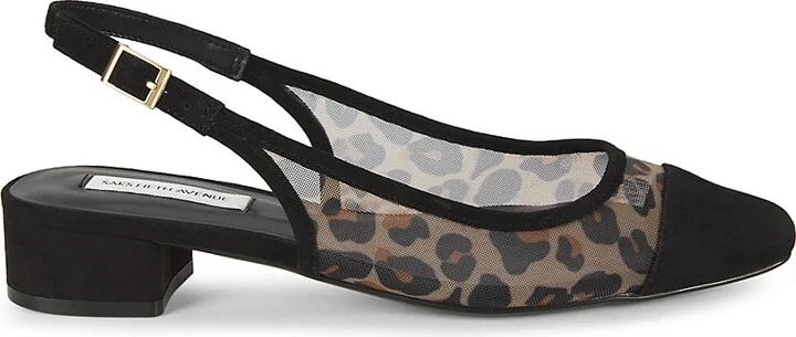 Mila 33MM Leopard Print Slingback Pumps