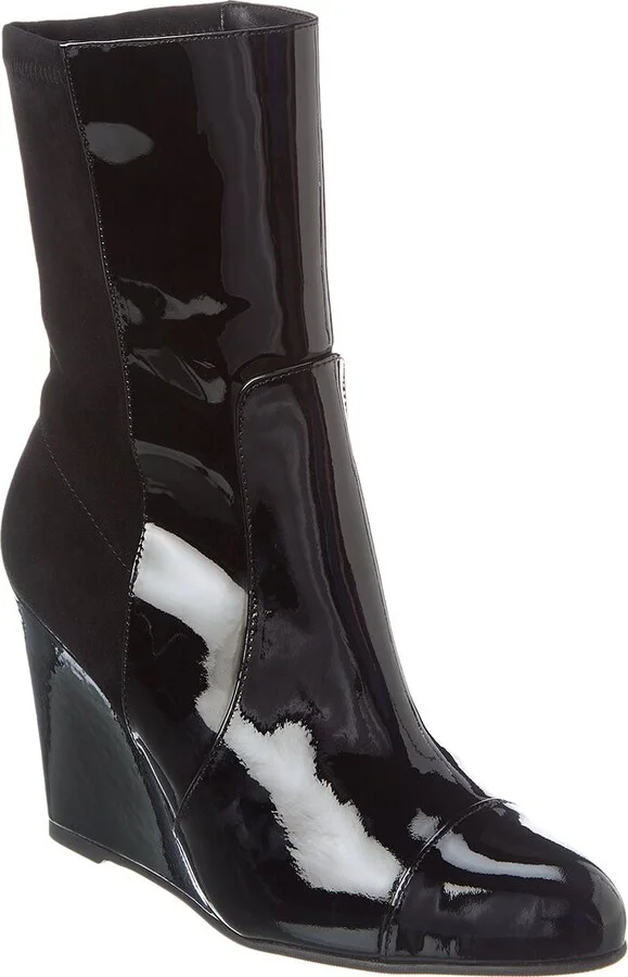 Mila City Wedge Patent & Suede Bootie