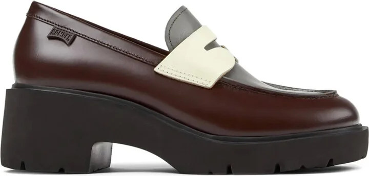 Milah mismatched colour-block loafers