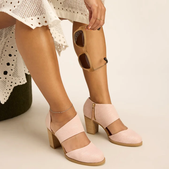 Milan Closed Toe Heel Ballet Melange Woven - Image 2