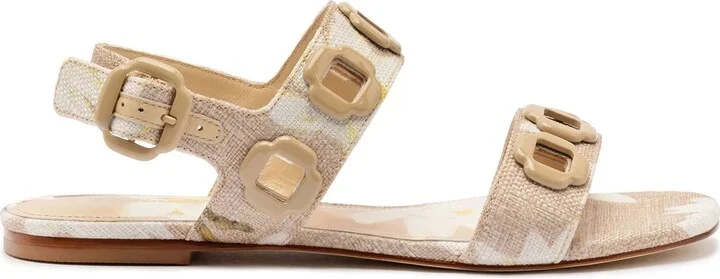Beige Printed Raffia
