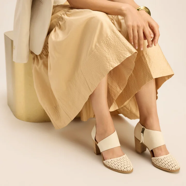 Milan Geo Basket PU Leather Closed Toe Heel - Image 2