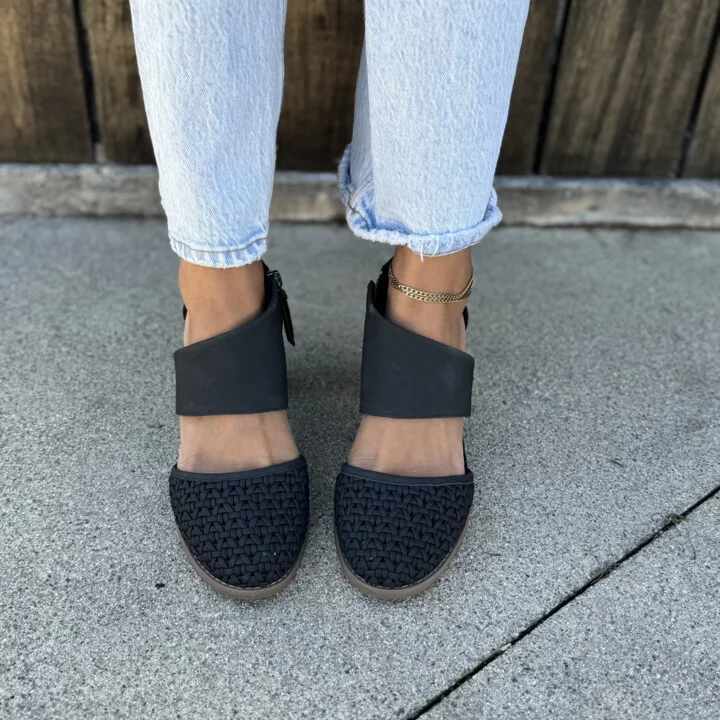 Milan Geo Basket PU Leather Closed Toe Heel - Image 2