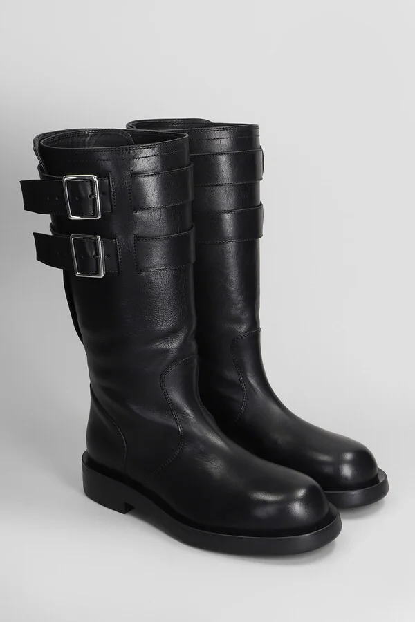 Milan Low Heels Boots In Black Leather - Image 2