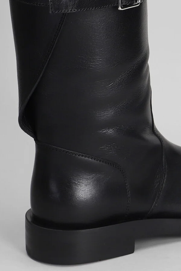 Milan Low Heels Boots In Black Leather - Image 5