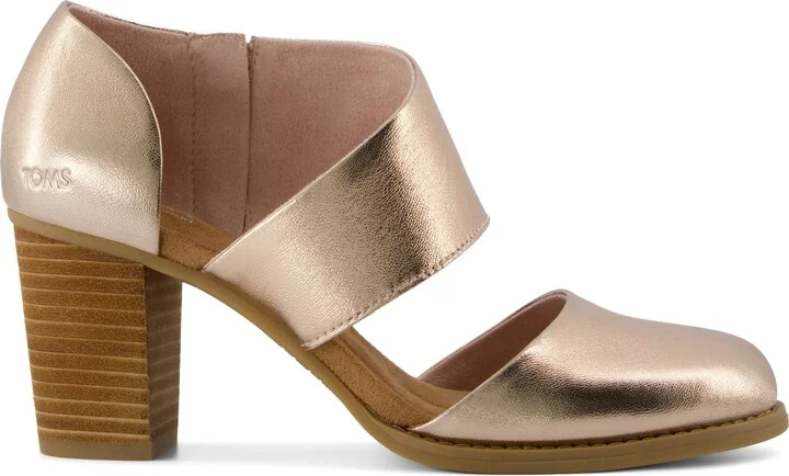Milan Rose Gold Metallic Nappa Leather Closed Toe Heel