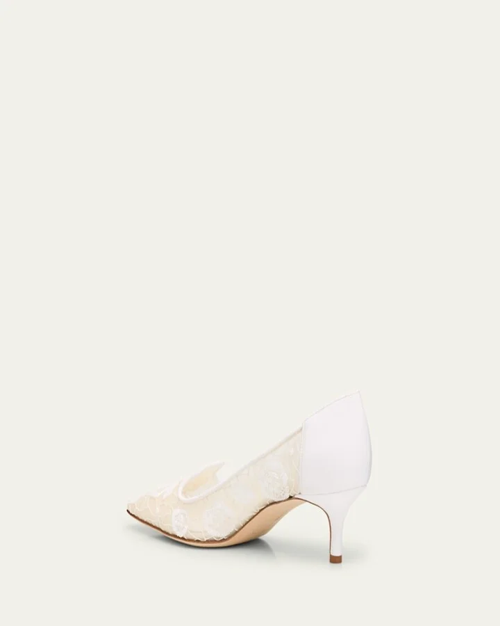 Milandrasli Beaded Floral Lace Pumps - Image 3