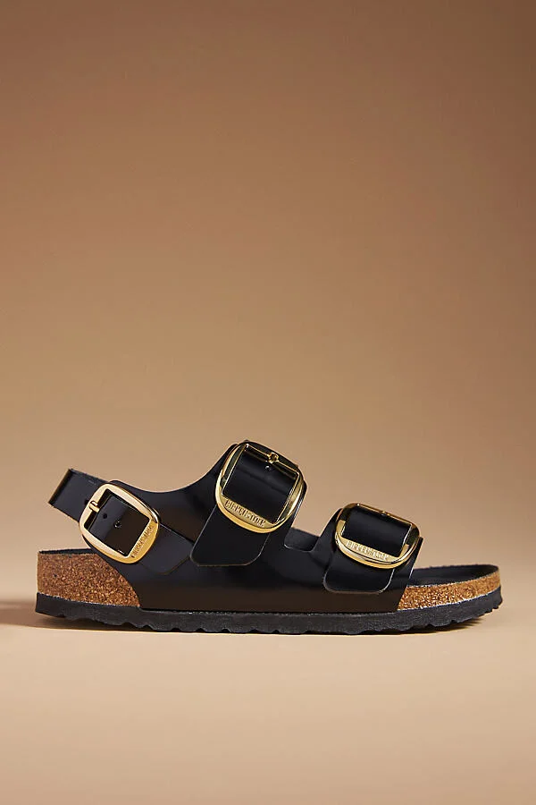 Milano Big Buckle High Shine Sandals - Image 3