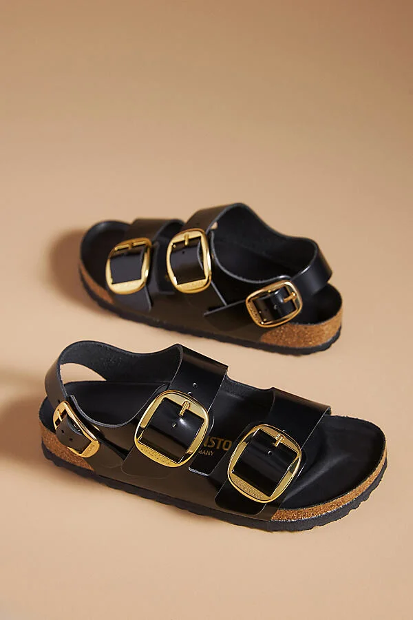 Milano Big Buckle High Shine Sandals - Image 4