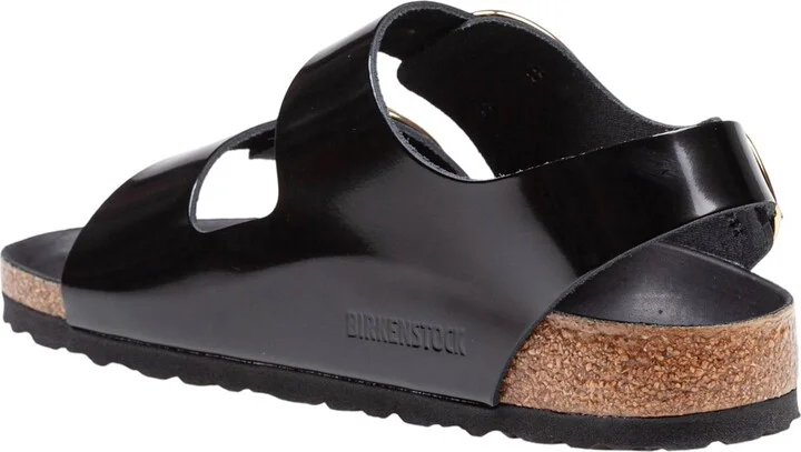 Milano Big Buckle I Lacquered Leather Sandal Color Bla - Image 3