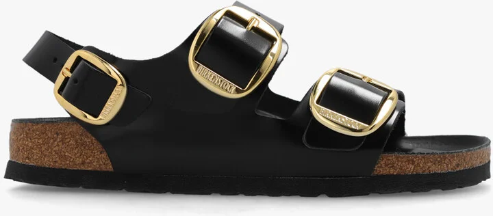 ‘Milano Big Buckle’ Sandals, , - Black