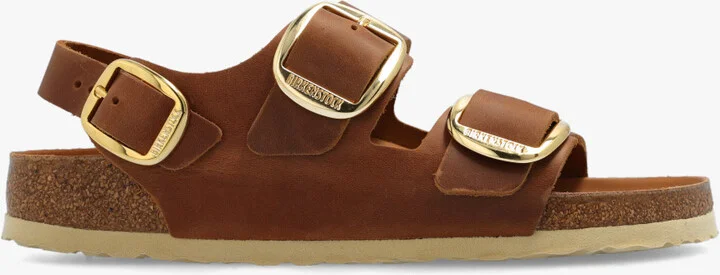 ‘Milano Big Buckle’ Sandals, , - Brown