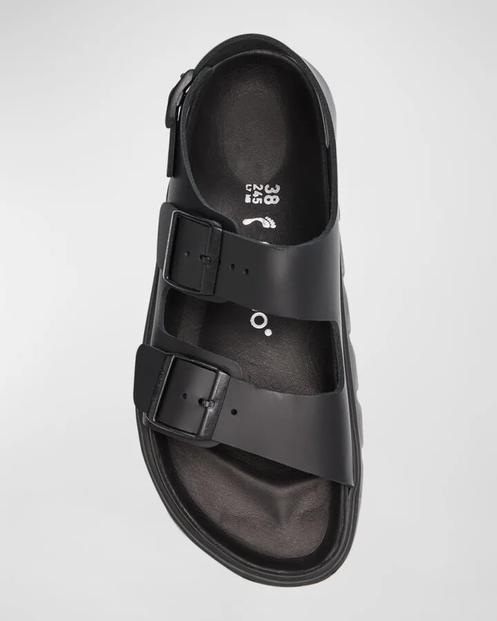 Milano Exquisite Leather Chunky Slingback Sandals - Image 4