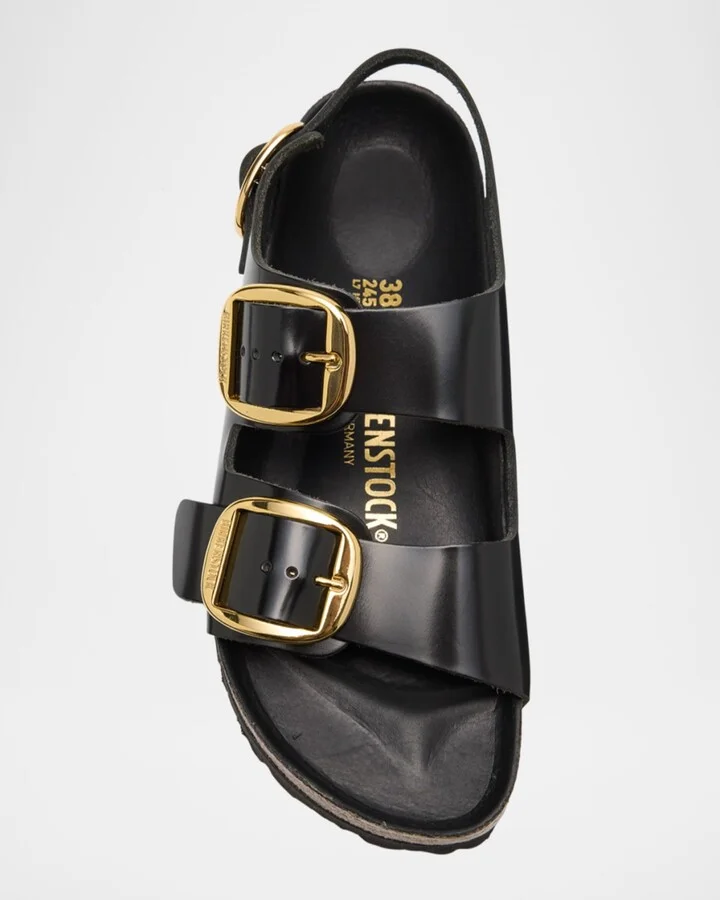 Milano Leather Dual-Buckle Slingback Sandals - Image 2