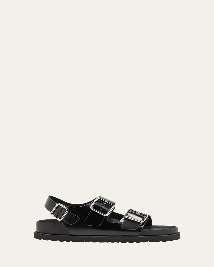 Milano Leather Dual-Buckle Slingback Sandals