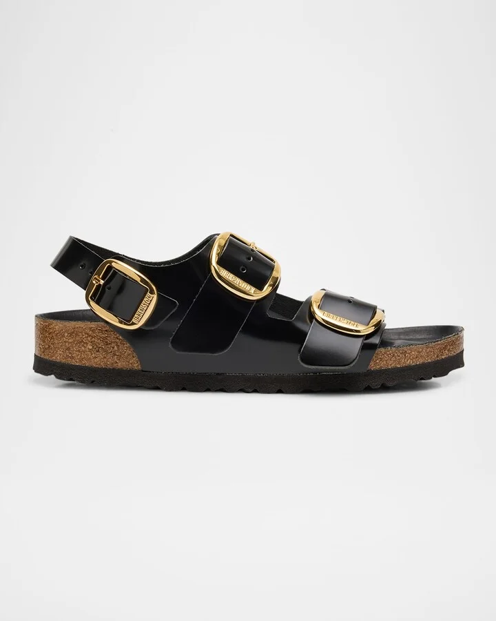 Milano Leather Dual-Buckle Slingback Sandals