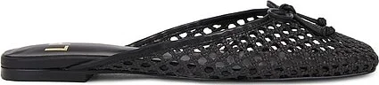 Black Woven Leather