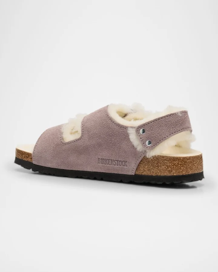 Milano Suede Shearling Slingback Sandals - Image 4