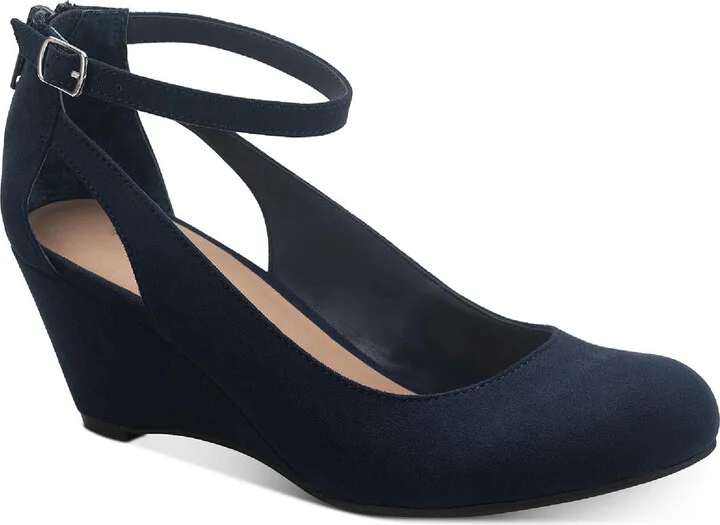 Miley Womens Adjustable Dressy Wedge Heels