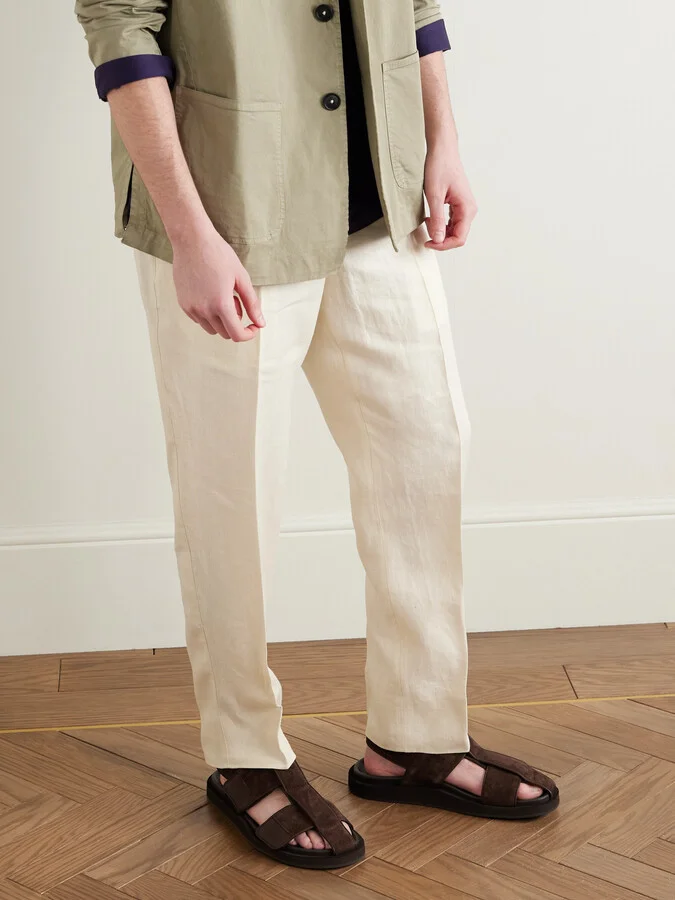 Milford Leather-Trimmed Suede Sandals - Image 2