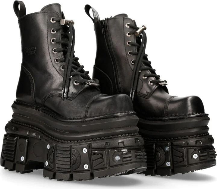 MILI083CCT-C4 Metallic Leather Military Boots