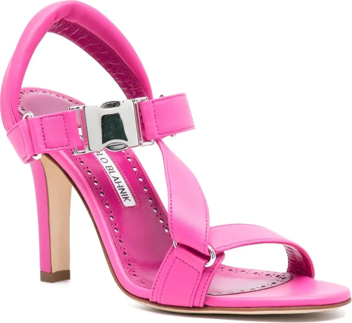 Military-Buckle 95mm Leather Sandals - Image 2