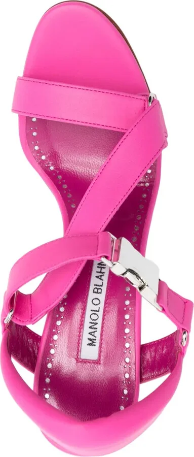 Military-Buckle 95mm Leather Sandals - Image 4