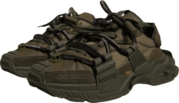 Military Green Space Low Top Sneakers Men's Shoes (Pre-Owned) - Image 3