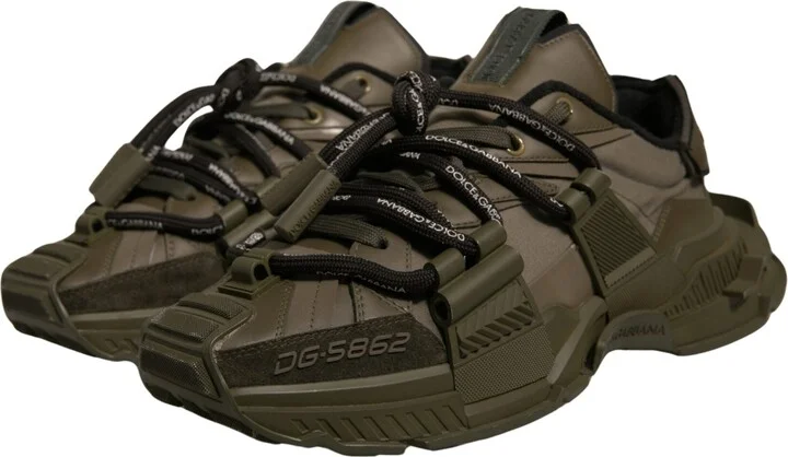 Military Green Space Low Top Sneakers Men's Shoes (Pre-Owned) - Image 3