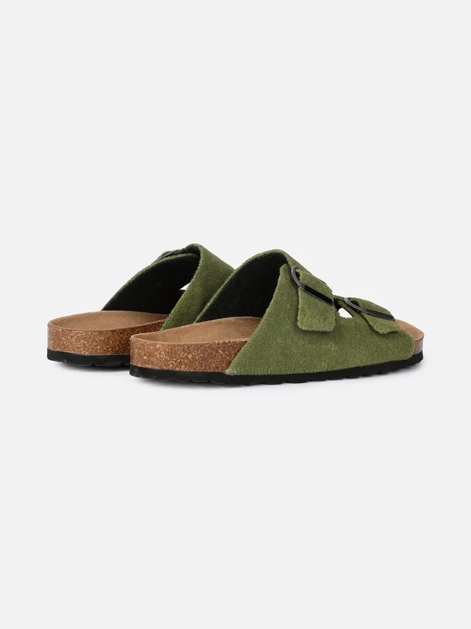 Military Green Terry Man Sandals - Image 3