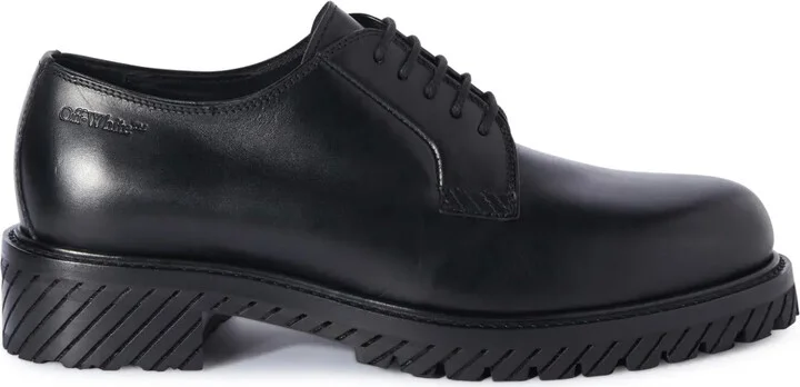 Military leather derby shoes