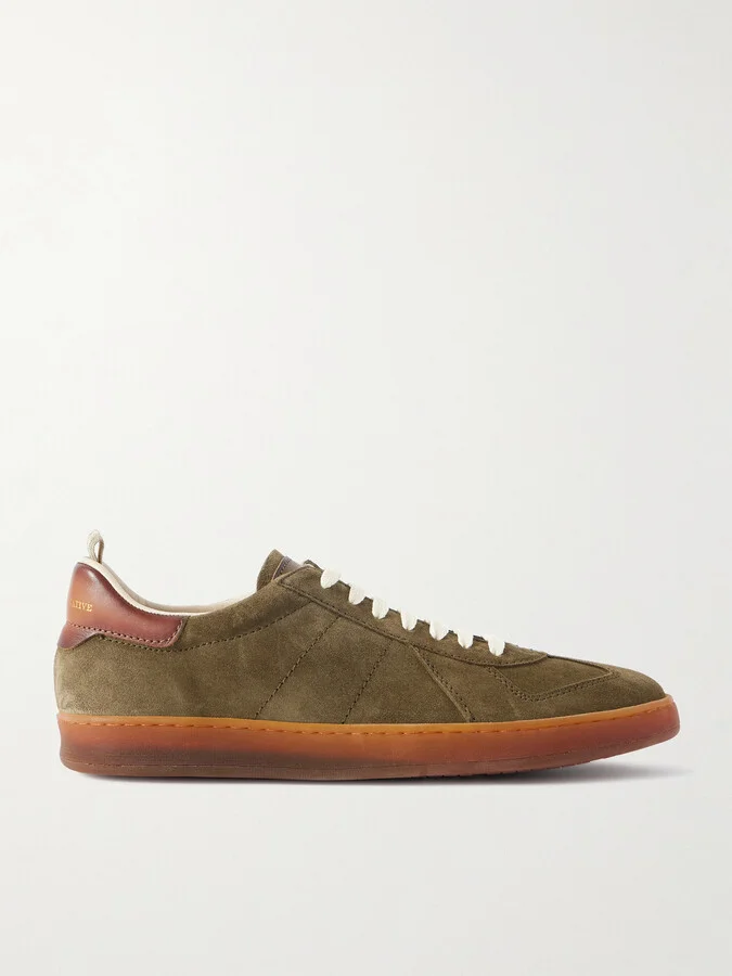 Militia 002 Leather-Trimmed Suede Sneakers