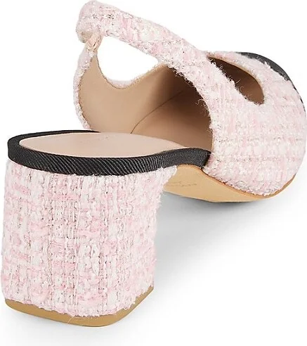 Milla 64MM Tweed Slingback Pumps - Image 3