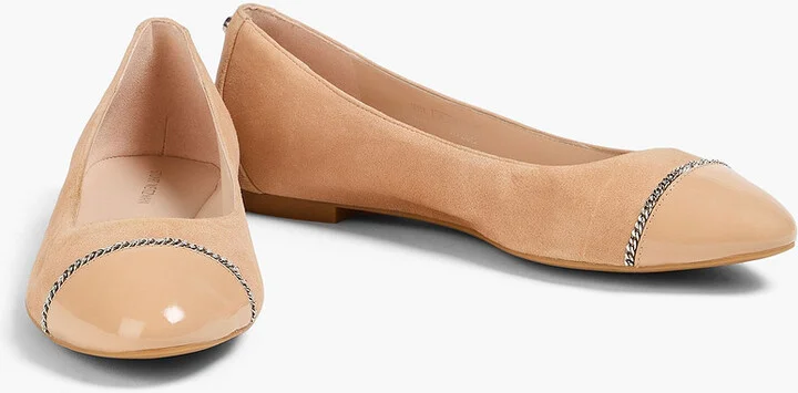 Milla chain-embellished suede ballet flats - Image 2