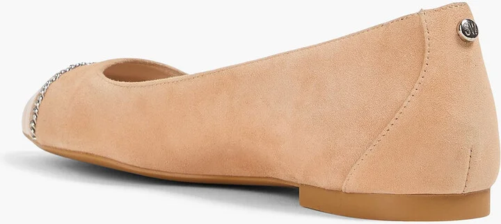 Milla chain-embellished suede ballet flats - Image 3