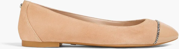Milla chain-embellished suede ballet flats