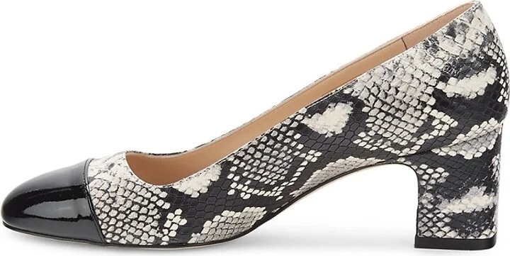 Milla Snake Embossed Leather Pumps - Image 4