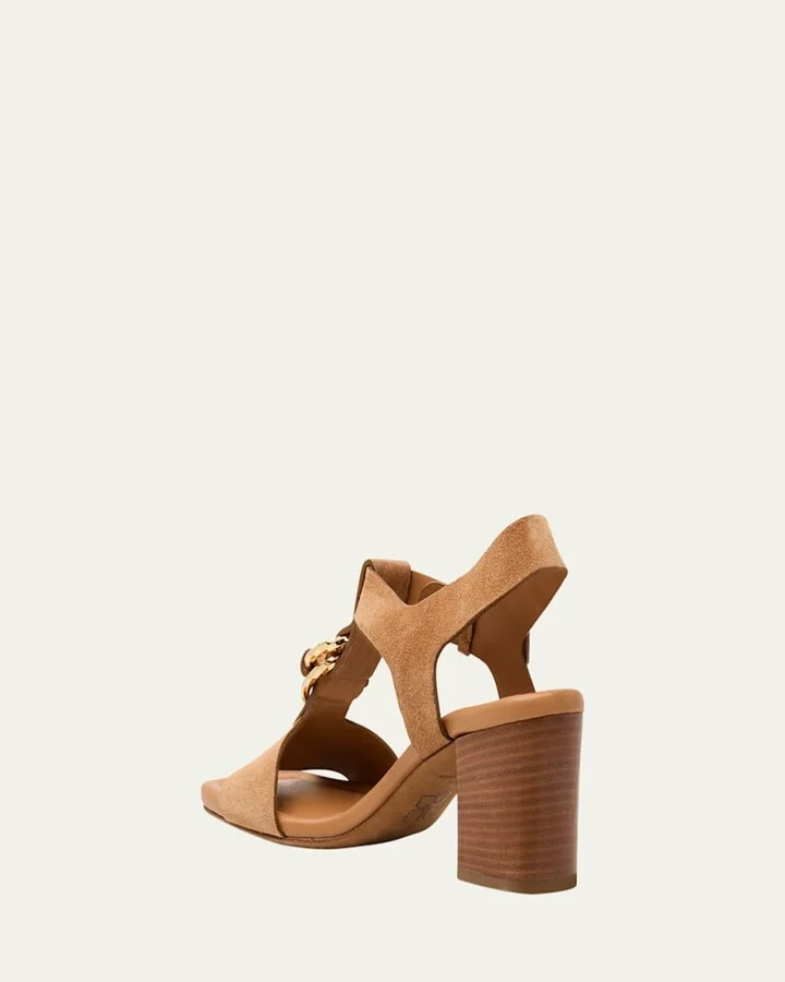 Milla Suede Ring T-Strap Block-Heel Sandals - Image 2