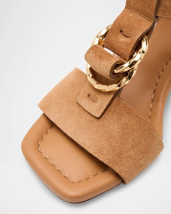 Milla Suede Ring T-Strap Block-Heel Sandals - Image 3