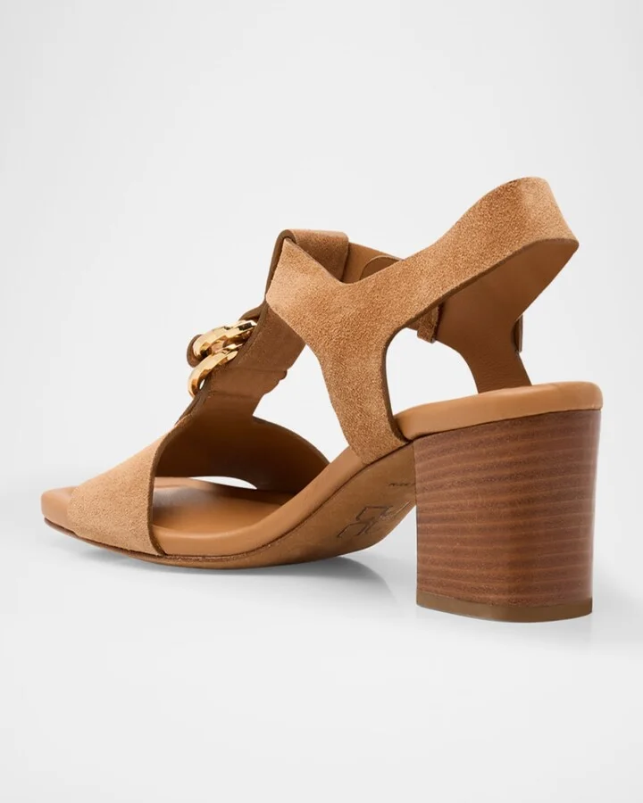 Milla Suede Ring T-Strap Block-Heel Sandals - Image 4
