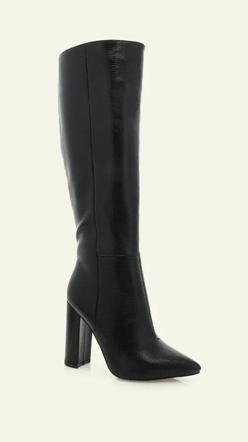 Milla Women's Long Boot In Black Scale
